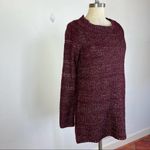 White House | Black Market  Maroon Metallic Knit Sweater Photo 1