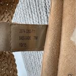 Bass Sadie Gold Metallic Woven Leather Wood Heeled Platform Sandals Sz 7M Photo 6