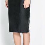 ZARA 2398/233/800 Black Faux Leather MIDI Pencil Skirt Size XS Photo 2