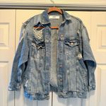 ZARA  DL1979 Distressed Ripped Denim Jacket size Small Photo 0