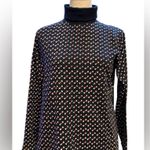 L.L.Bean Interlock Turtleneck Heart Print Long Sleeve Womens Sz Medium Valentines Photo 2
