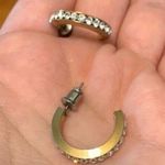 Womens Hoop and Crystal Earrings Gold Tone Post Fashion Jewelry Photo 1