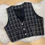 Plaid holidays fall winter vest size XL White Photo 2