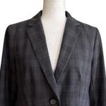 Talbots  Women Gray Plaid Button Front Wool Blend Lightweight Blazer Jacket Sz 6 Photo 2