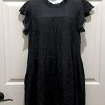 Black High Neck Ruffle Tiered Baby Doll Dress Photo 0