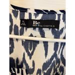 Chetta B NWT Be by Dress Women's PL Petite Short Sleeve Navy/White Ikat Print Photo 2
