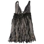 NWT Mandalay Gunmetal Embellished Fringe Cocktail Evening Dress Womens Size 12 Silver Photo 2