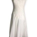 Nine West Vintage White Lace Corset Detail Sleeveless Midi Dress Photo 0