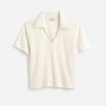 Madewell Crochet Knit V-Neck Sweater Tee in Vintage Ivory, Size Small Photo 5