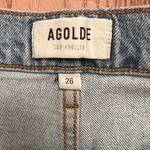 AGOLDE  Merrel High-Rise Raw Hem Low Stretch Straight Denim Jeans Size 26‎ Photo 6