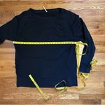 Free People Black Distressed Holes Cotton Boatneck Pullover Sweatshirt XS Small Photo 3