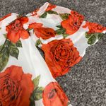 Peach Love  California Women Shirt Top Blouse Pullover Cold Shoulder Floral Print Photo 11