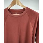 Aerie  Women's‎ Crewneck Raglan Terry Sweatshirt Red Orange Brick Cozy Photo 2