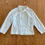 CAbi  #5162 Spring Portrait White Floral Lace Shirt Jacket Womens Medium Photo 2