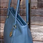 VINTAGE LEATHER BAG # RARE COLOR LIGHT BLUE COACH CHAIN Photo 17