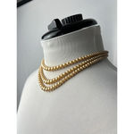 Vintage triple layered golden faux pearl choker Necklace with clip back Gold Photo 2