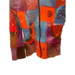 Bohemian Womens Size Medium Full Zip Hooded Jacket Patchwork Embroidered Hippie Photo 6