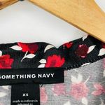 Something Navy Revolve  Vintage Button Down Top in Black Rose Ditsy Size XS Photo 6