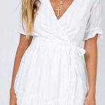 Princess Polly White Wrap Dress Photo 0