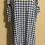 EUC Sam and Jess Blue and White Gingham Drop Sleeves Babydoll Dress size medium Photo 0