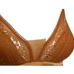 Auden Lightly Lined Bralette Orange Brown Velvet Lace Womens Size Small S Photo 1