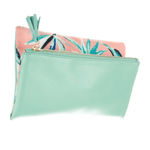 Rachel Pally  Reversible Leather Clutch Tropical Paradise Mint Coral Photo 1
