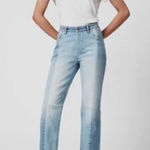 ALL SAINTS Kim Two Tone Asymmetric Hem Jeans in Mid Indigo Size 27 Photo 0