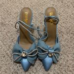 EGO - Elegant Blue Satin Heels with Bow Photo 1