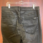 7 For All Mankind Black Faux Leather Coated Skinny Jeans Size 34 Photo 6