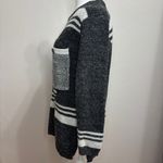 Vtg Unbranded Rare Design Patchwork Sweater Women S Gray Tunic Grandma Chunky Photo 3