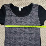 Bozzolo Grunge Skull and Crown Pattern Short Sleeve Knit Crop Top Large Photo 3