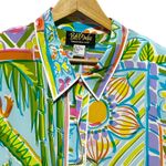 Bob Mackie Womens XL Silk Top Blouse Vibrant Wearable Art Tropical Jungle Print Photo 3
