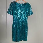 90's Niteline‎ Sequin Turquoise Hoco Mini Dress Vintage 4 Green Photo 2