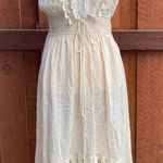 Cupshe Cream V Neck Sleeveless Lace Tassel Smocked Waist Maxi Dress Size M Photo 0