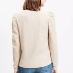 Loft Brushed Waffle Puff Sleeve Top in Heather sz XS NWT Photo 1