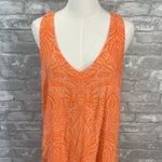 Loft  Bright Orange Patterned Dress Photo 1