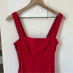 Reformation Mika Cotton Midi Dress in Red Photo 6
