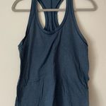 Lululemon  teal blue striped split back racerback soft flowy tank top Photo 0