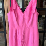 Amanda Uprichard Allora Dress shocking pink bows barbiecore mini vneck cocktail Photo 0