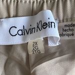 Calvin Klein Womens Beige Flat Front Drawstring Wide Leg Pants Photo 5