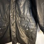 Luigi lamberto Women 50 Mid Length parka Leather Jacket Lined. Black. Black Size undefined Photo 6