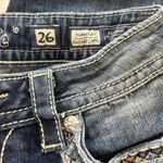 Miss Me  Signature Cuffed Capri Distressed Jeans Size 26 Low Rise EUC Bling Photo 8