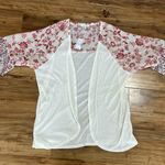 Maurice's Woven Ruffle Short Sleeve Cardigan  Women's MED Floral Aztec Kimono NEW! Photo 0