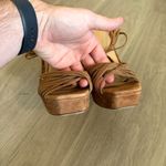 Veronica Beard  Women's Fletcher Suede Platform Strappy Heels in Brown Size 9 Photo 4