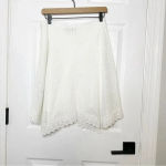 RALPH LAUREN White Eyelet Asymmetrical Hem Handkerchief Hem Size 4Petite Preppy Photo 8