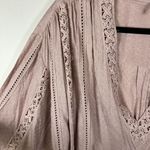 Free People  Mean It‎ Rober Romper Playsuit Crochet Belt Tie Women’s XS Pi… Photo 5