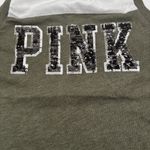 Victoria Secret PINK Army Green White Sequin Tank Top Shirt Size XS Photo 2