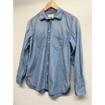 J‎ Crew Button Down Long Sleeve Shirt Size 4 Blue Classic Casual Denim Collared Photo 2