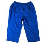 Quacker Factory  Linen Blend Blue Red Stars Bling USA Shirt & Capri Outfit Size L Photo 9