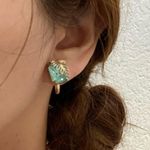 Vintage CORO Signed Aquamarine Screw Photo 1